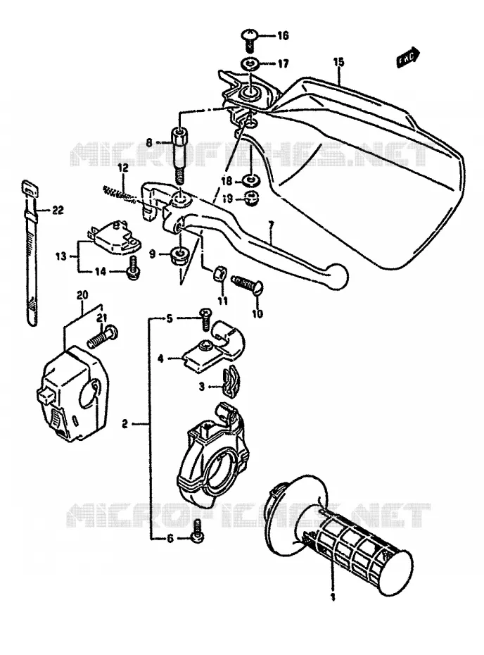RIGHT SWITCH - HANDGREEP (DR350SL/SM,DR350SN/SP/SR E24) Suzuki MOTO 350 DR 1990  DR350SL(L/M/N/P/R)