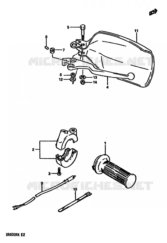 RIGHT SWITCH - HANDGREEP (MODELE G) Suzuki MOTO 600 DR 1987  DR600RUH(E2)
