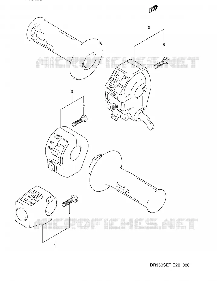 SCHAKELAARS (MODELE L/M/N/P/R/S) Suzuki MOTO 350 DR 1990  DR350SL(E28)