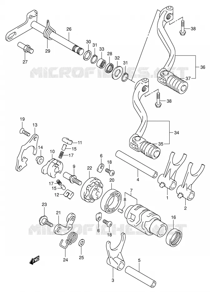 SCHAKELEN ASSY (NOTE) Suzuki MOTO 400 DR-Z 2003  DR-Z400EK3(E1)