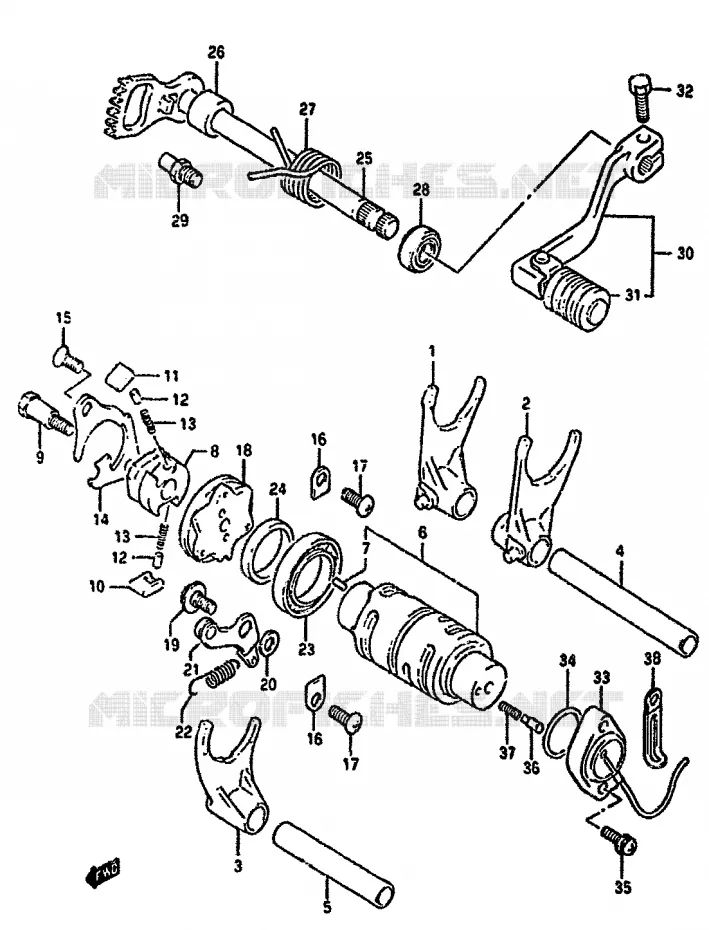 SCHAKELEN ASSY Suzuki MOTO 350 DR 1991  DR350SM(L/M/N/P/R)