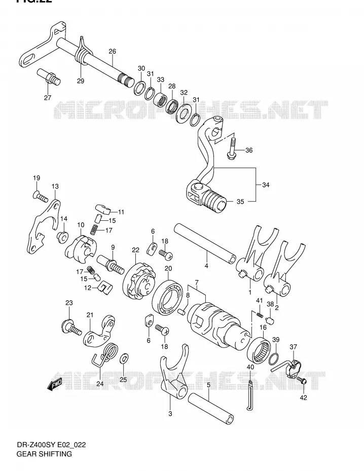 SCHAKELEN ASSY Suzuki MOTO 400 DR-Z 2003  DR-Z400SK3(E2)