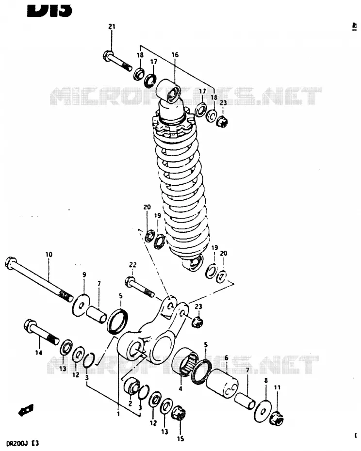 SCHOKBREKER AANEENSCHAKELING Suzuki MOTO 200 DR 1986  DR200G(G/H/J)
