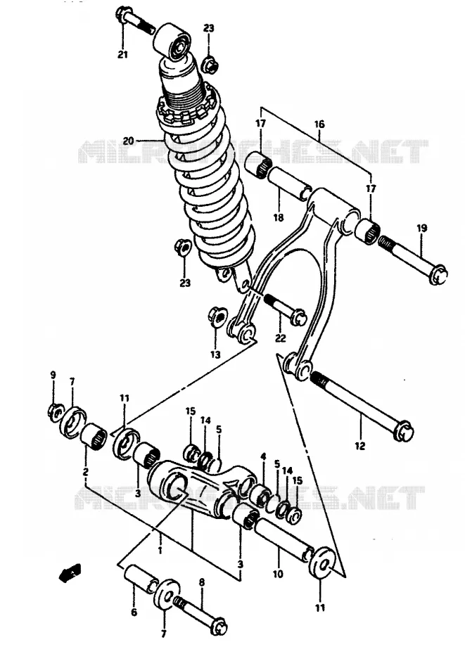 SCHOKBREKER AANEENSCHAKELING Suzuki MOTO 650 DR 1991  DR650RSUM(L/M)