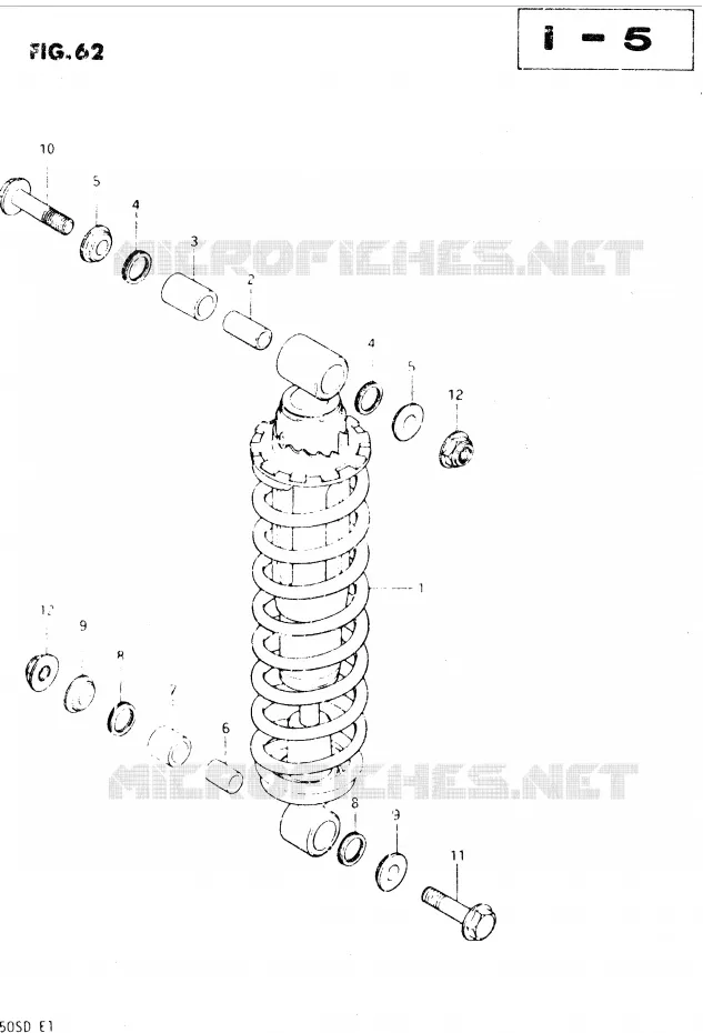 SCHOKDEMPER (E4, E18, E22) Suzuki MOTO 250 DR 1982  DR250SZ/D(E1)