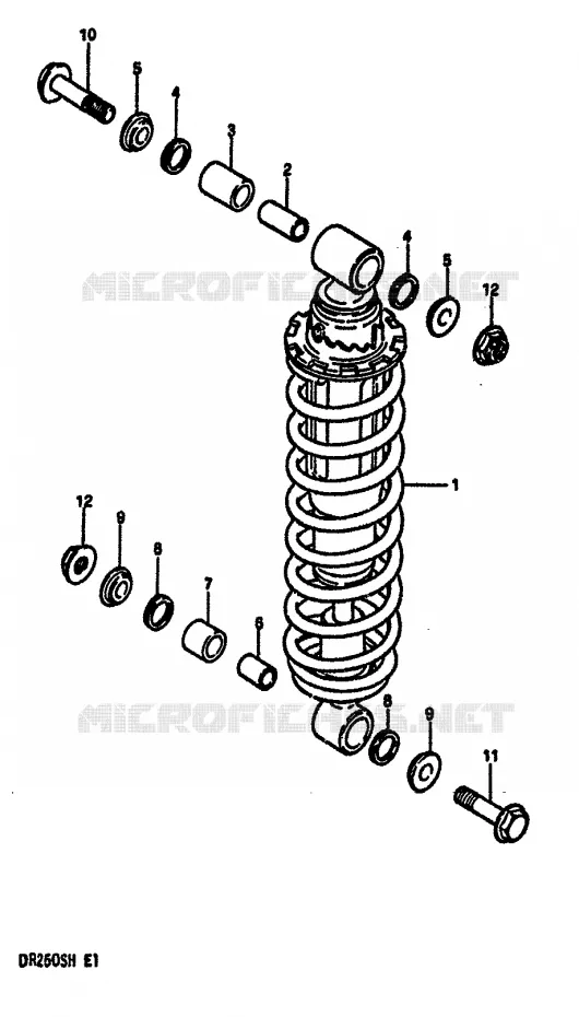 SCHOKDEMPER Suzuki MOTO 250 DR 1984  DR250SE(E/F/G/H)