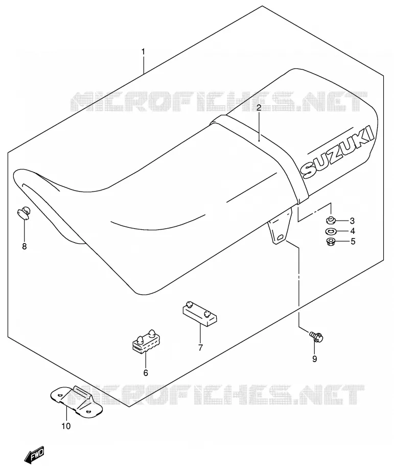 SEAT (MODELE K1) Suzuki MOTO 200 DR 2001  DR200SEK1(E3/E28)