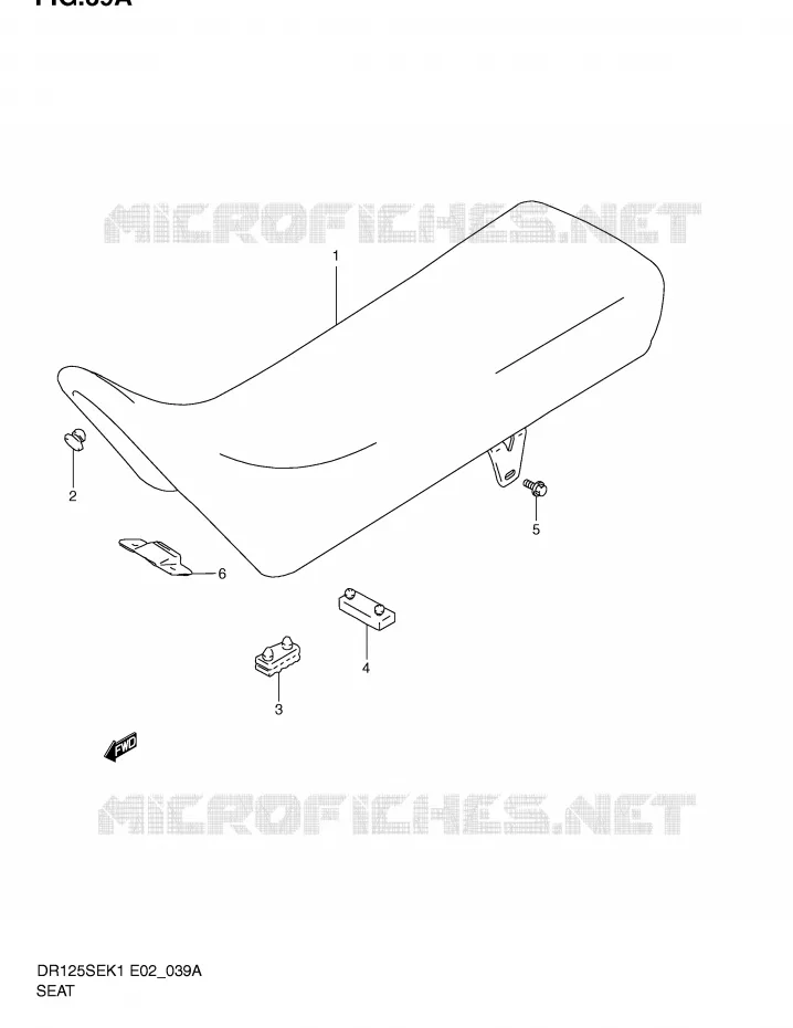 SEAT (MODELE K2) Suzuki MOTO 125 DR 2002  DR125SEK2(E2)
