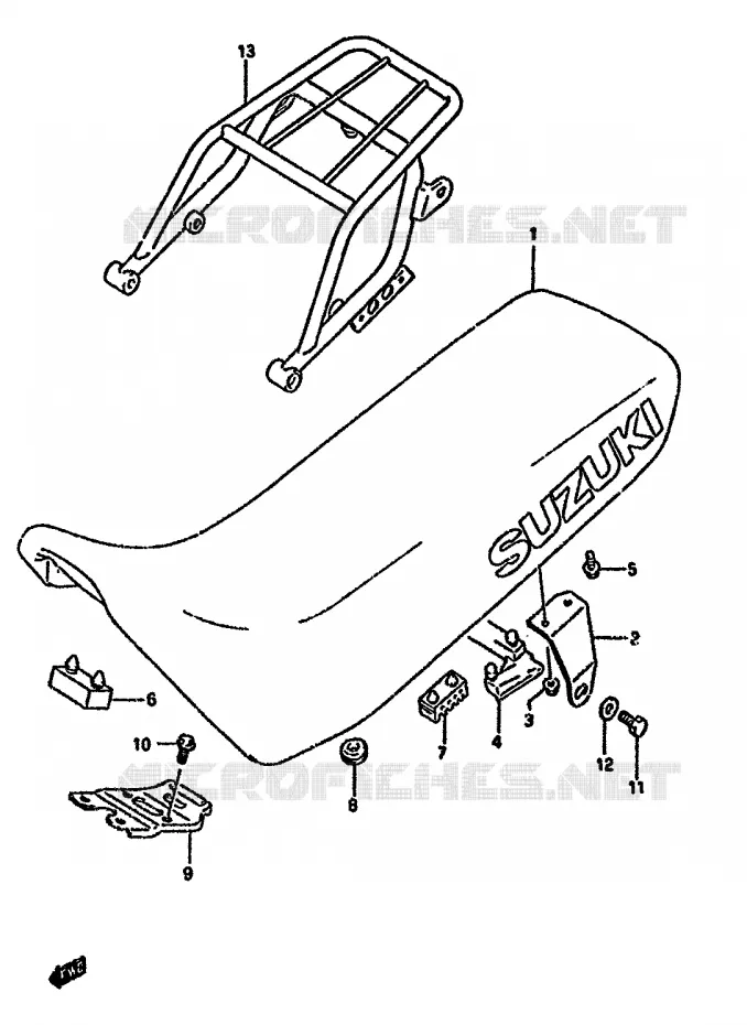 SEAT (MODELE L/M/N/P) Suzuki MOTO 350 DR 1992  DR350SN(L/M/N/P/R)