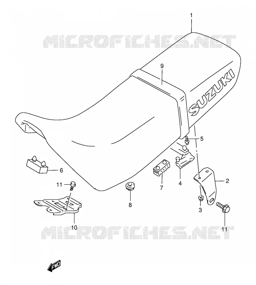 SEAT (MODELE R/S/T/V/W) Suzuki MOTO 350 DR 1995  DR350SES(E2)