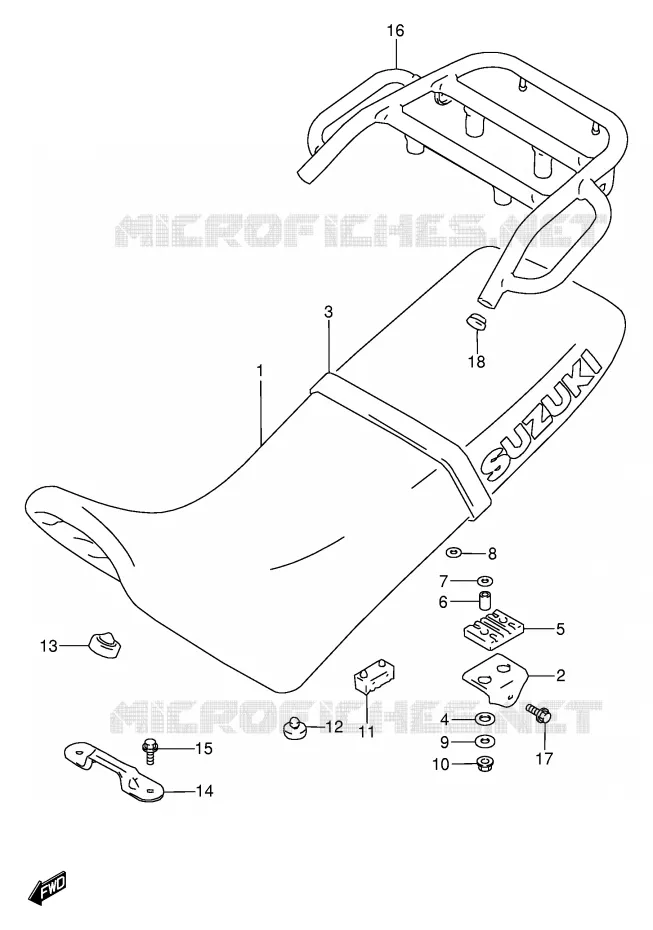 SEAT (MODELE R) Suzuki MOTO 650 DR 1995  DR650REUS(E2)