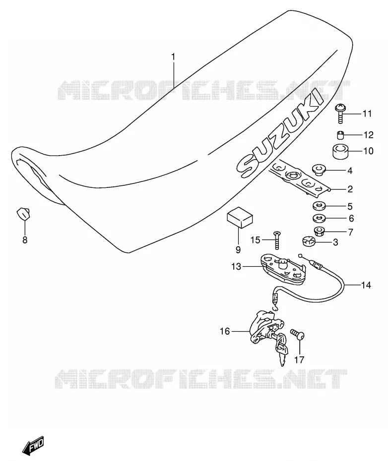 SEAT (MODELE S/T) Suzuki MOTO 650 DR 1995  DR650RSEUS(E4)