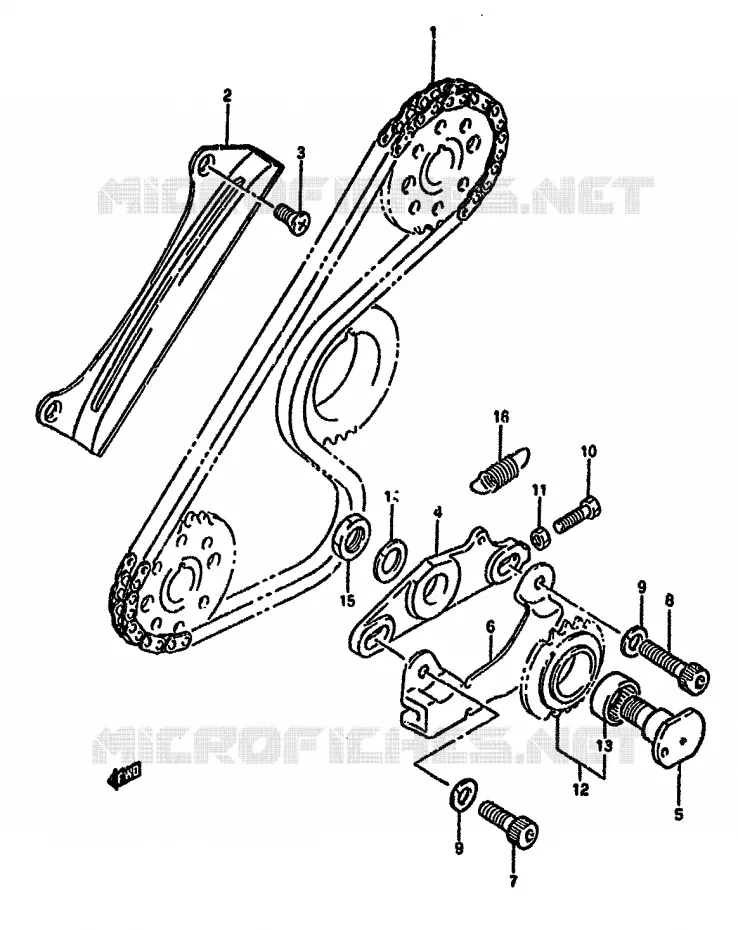 SLINGERKETEN Suzuki MOTO 650 DR 1993  DR650RP(N/P/R)