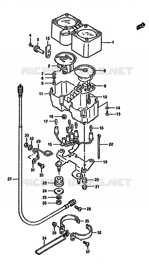 SNELHEIDSMETER (DR350SHN/SHP/SHR) Suzuki MOTO 350 DR 1994  DR350SR(L/M/N/P/R)