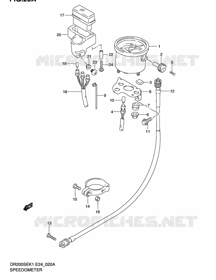 SNELHEIDSMETER (MODELE K2/K3/K4/K5 E6,E24) Suzuki MOTO 200 DR 2004  DR200SEK4(E24)