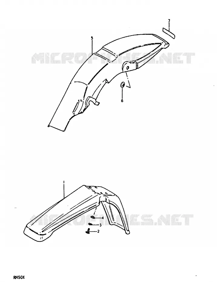 SPATBORD (RM50N, RM50T, RM50X) Suzuki MOTO 50 RM 1980  RM50T(C/N/T/X)