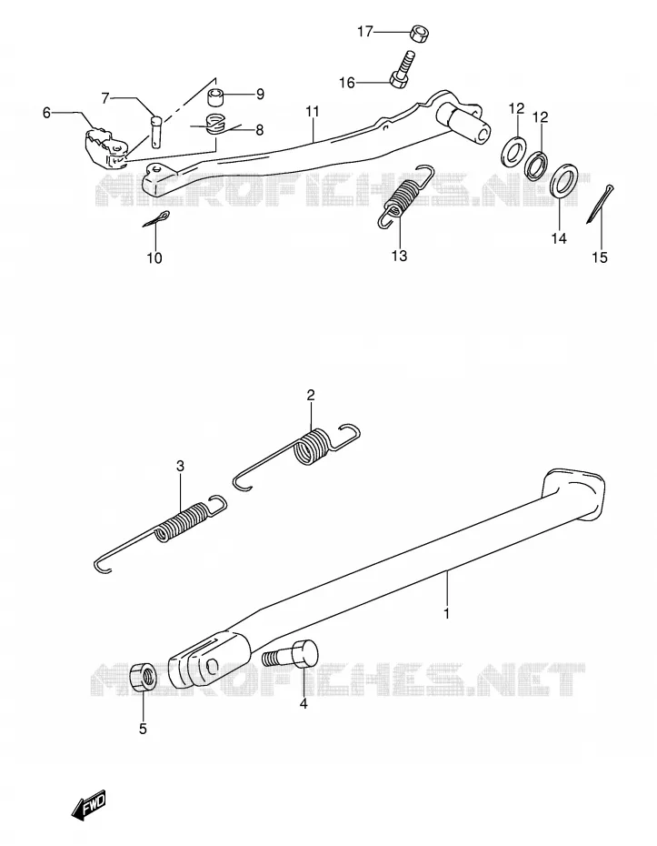 STAND - ACHTER REMPEDAAL Suzuki MOTO 250 DR 1994  DR250SR(E24)