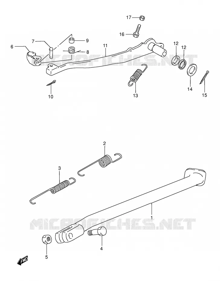 STAND - ACHTER REMPEDAAL Suzuki MOTO 250 DR 1995  DR250SES(E24)
