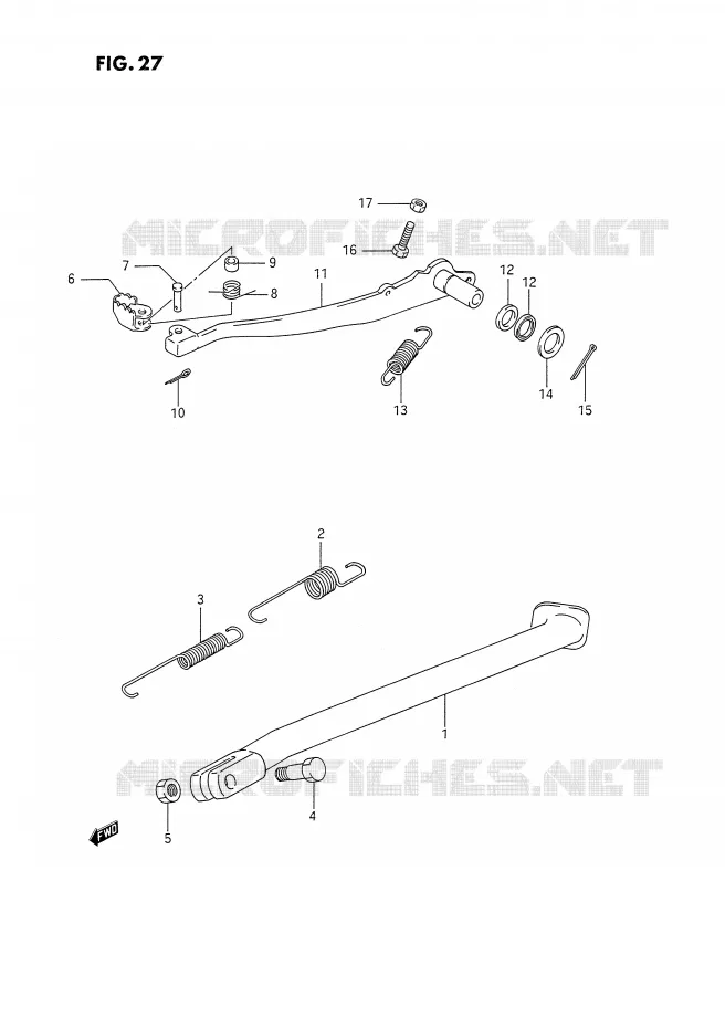 STAND - ACHTER REMPEDAAL Suzuki MOTO 350 DR 1992  DR350SN(E2)
