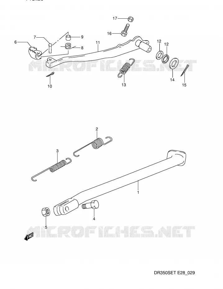 STAND - ACHTER REMPEDAAL Suzuki MOTO 350 DR 1992  DR350SN(E28)