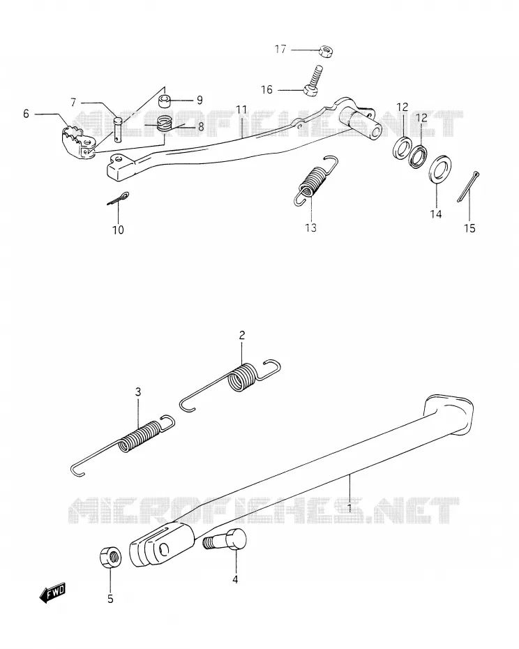STAND - ACHTER REMPEDAAL Suzuki MOTO 350 DR 1994  DR350R(E28)