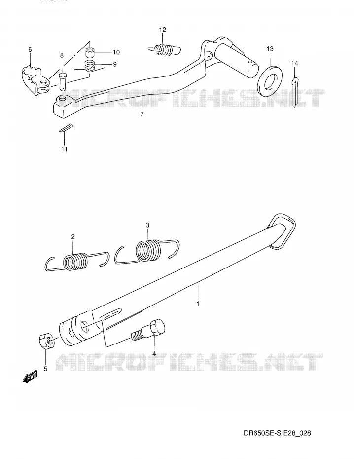 STAND - ACHTER REMPEDAAL Suzuki MOTO 650 DR 1992  DR650SN(E28)