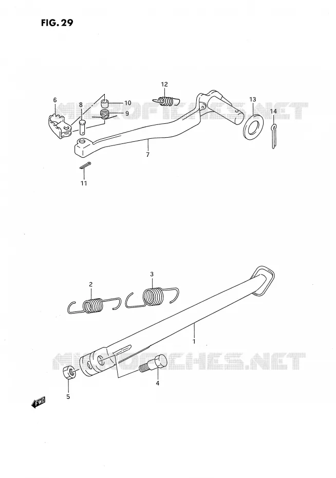 STAND - ACHTER REMPEDAAL Suzuki MOTO 650 DR 1993  DR650RUP(E4)