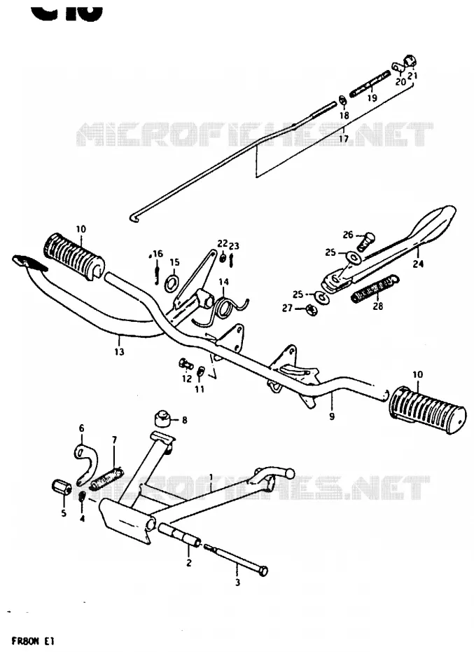 STAND - ACHTER REMPEDAAL Suzuki SCOOTER 80 FR 1981  FR80N(M/B/N)
