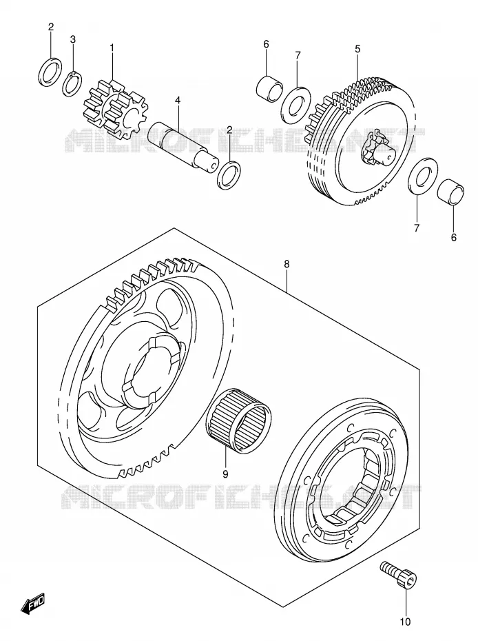 STARTMOTOR CLUTCH Suzuki MOTO 400 DR-Z 2007  DR-Z400SK7(E2)