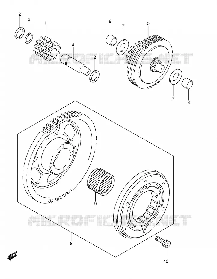 STARTMOTOR CLUTCH Suzuki MOTO 400 DR-Z 2007  DR-Z400SK7(E3/E28)