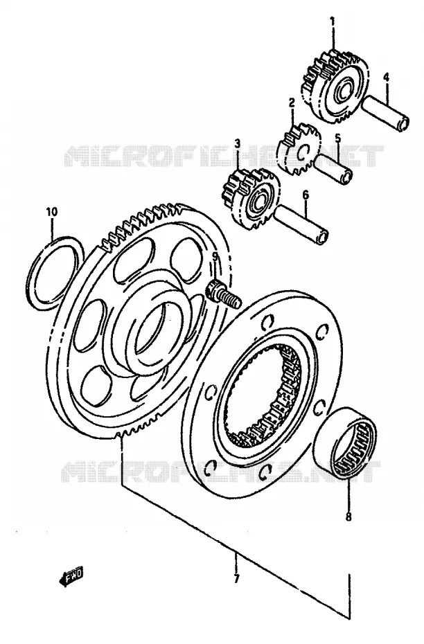 STARTMOTOR CLUTCH Suzuki MOTO 750 DR 1988  DR750SUJ(J/K)