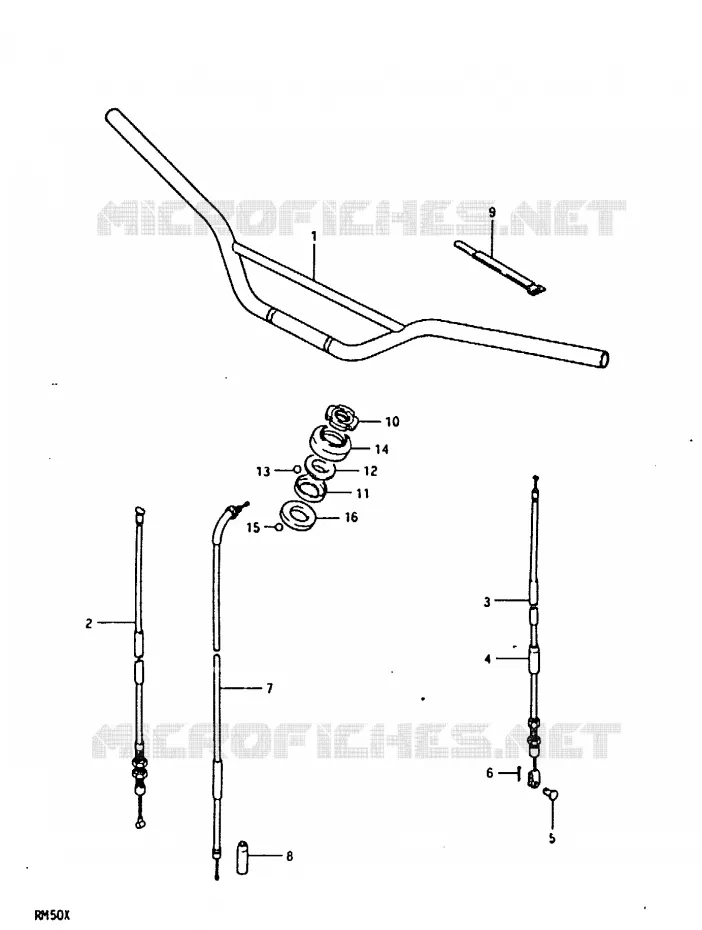 STUUR - KABELS Suzuki MOTO 50 RM 1981  RM50X(C/N/T/X)