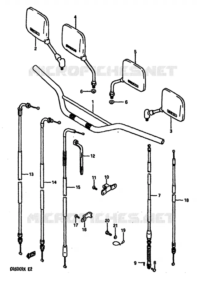 STUUR - KABELS Suzuki MOTO 600 DR 1987  DR600RH(E2)