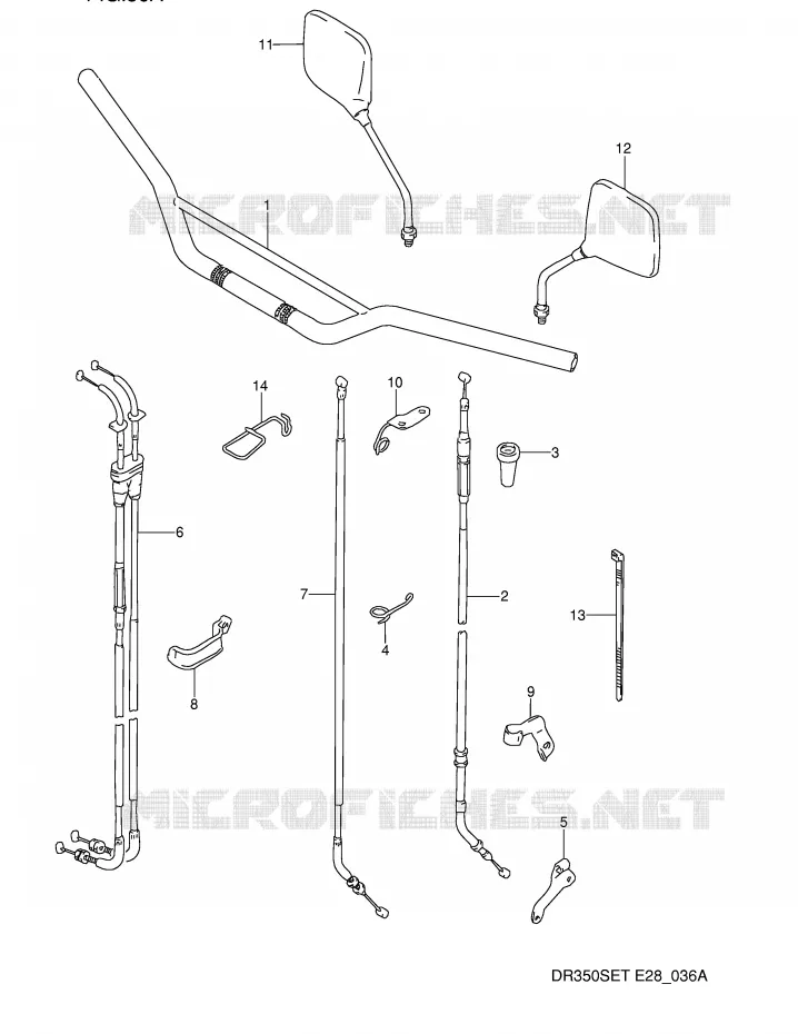 STUUR (MODELE N/P) Suzuki MOTO 350 DR 1992  DR350SN(E28)