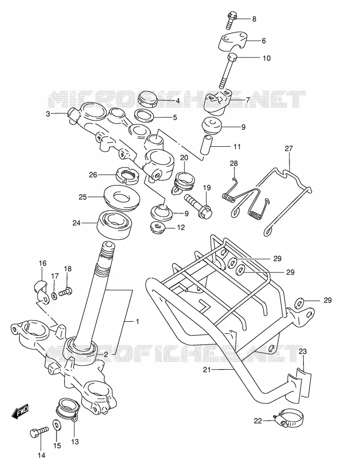 STUURKOLOM Suzuki MOTO 200 DF 1998  DF200EW(E24)