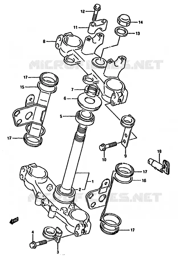 STUURKOLOM Suzuki MOTO 350 DR 1992  DR350SN(L/M/N/P/R)