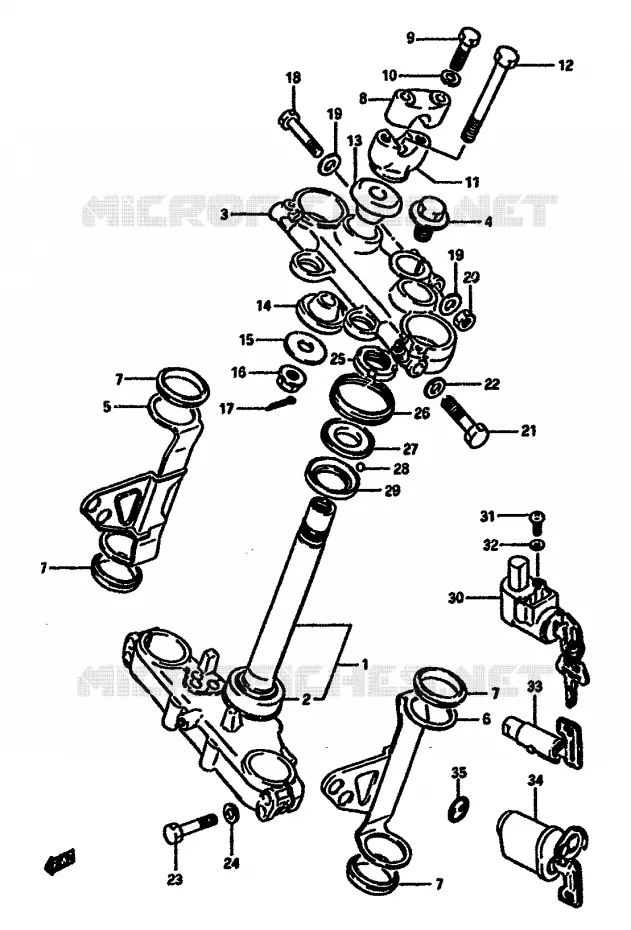 STUURKOLOM Suzuki MOTO 600 DR 1986  DR600SG(E2)