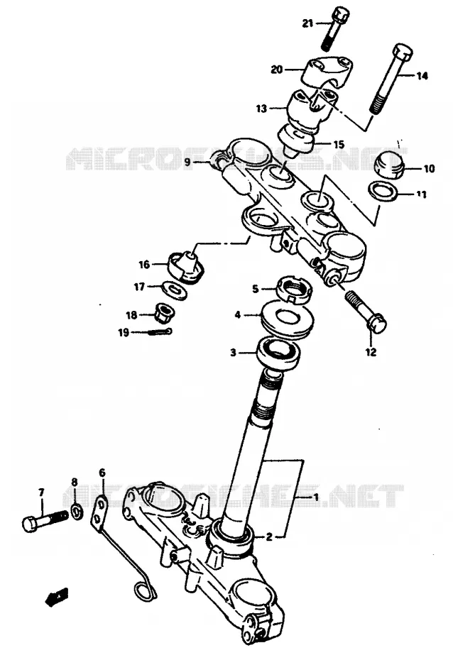 STUURKOLOM Suzuki MOTO 650 DR 1990  DR650RSL(L/M)