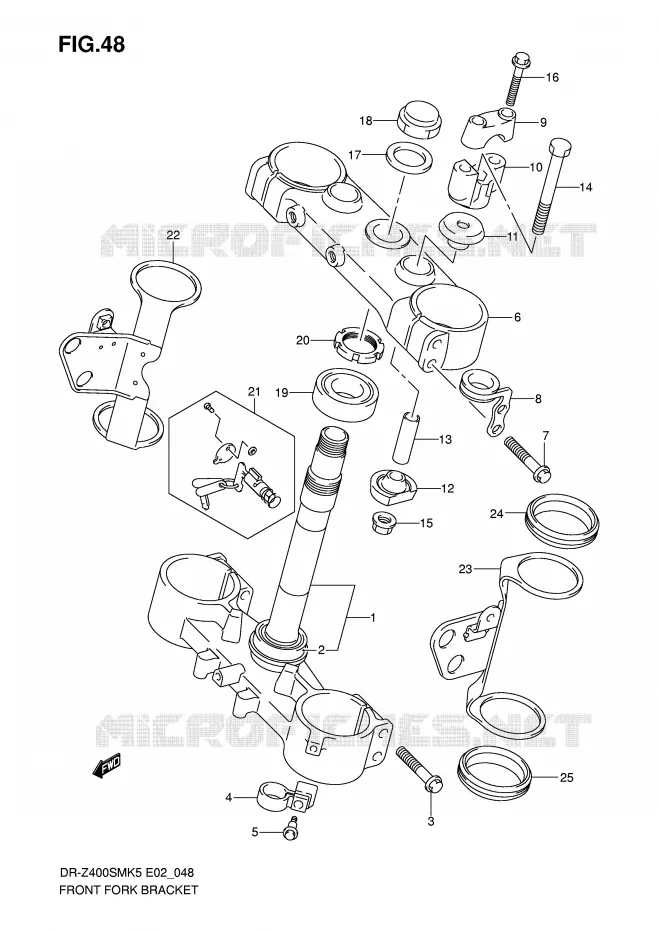 STUURPEN (MODEL K5/K6) Suzuki MOTO 400 DR-Z 2007  DR-Z400SMK7(E2)