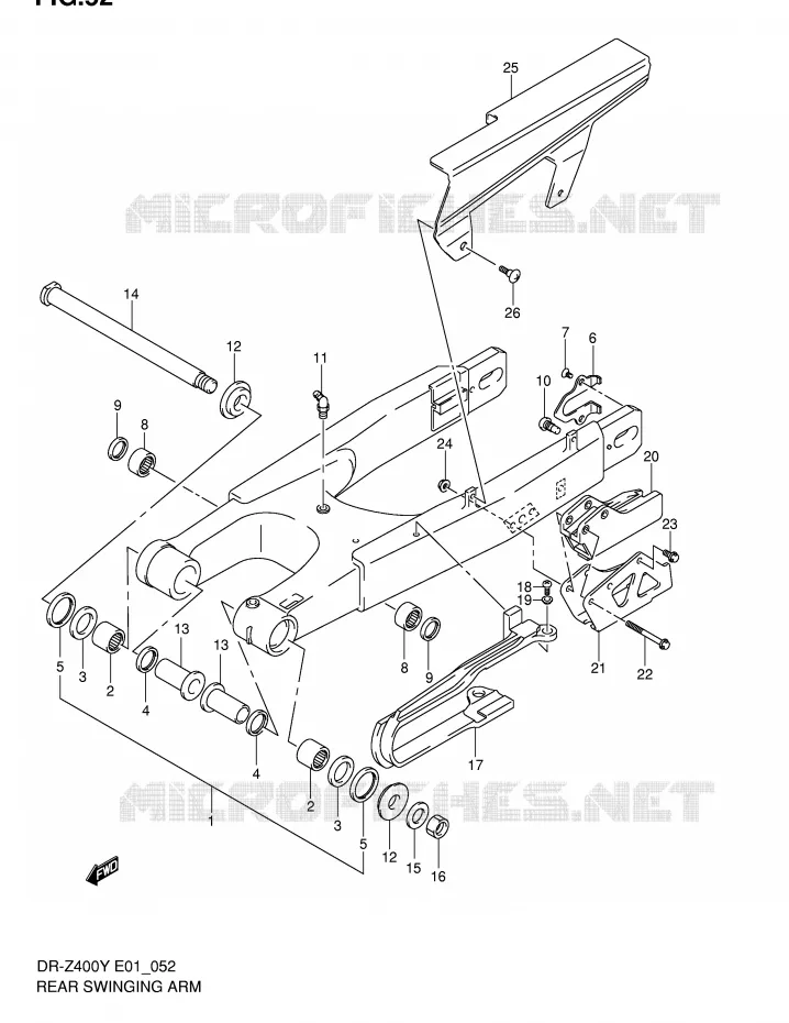 SWINGARM Suzuki MOTO 400 DR-Z 2003  DR-Z400K3(E1)