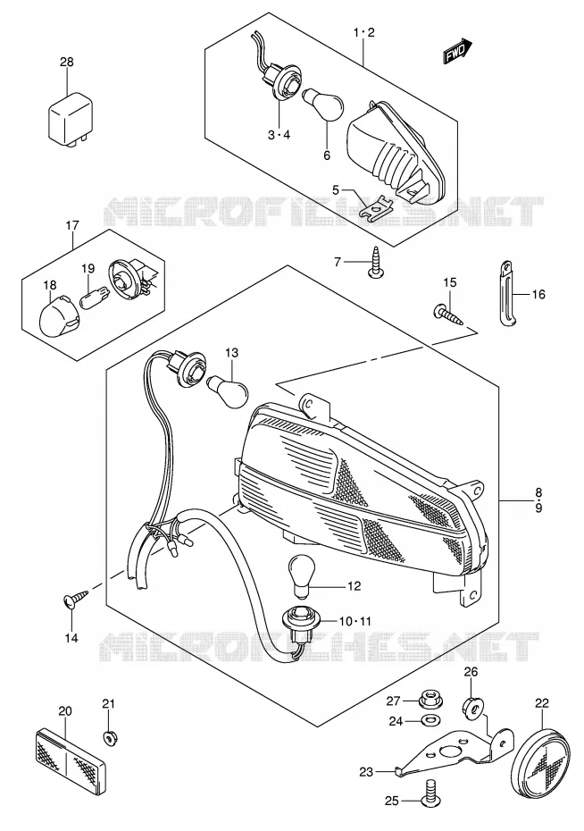 TAIL LIGHT ASSY - INDICATOREN (MODELE K5) Suzuki SCOOTER 650 BURGMAN 2005  AN650K5(E2)