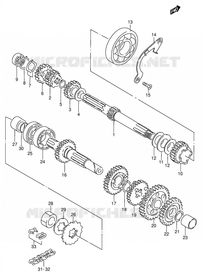 TRANSMISSION Suzuki MOTO 100 AP 1994  AX100R(E94)