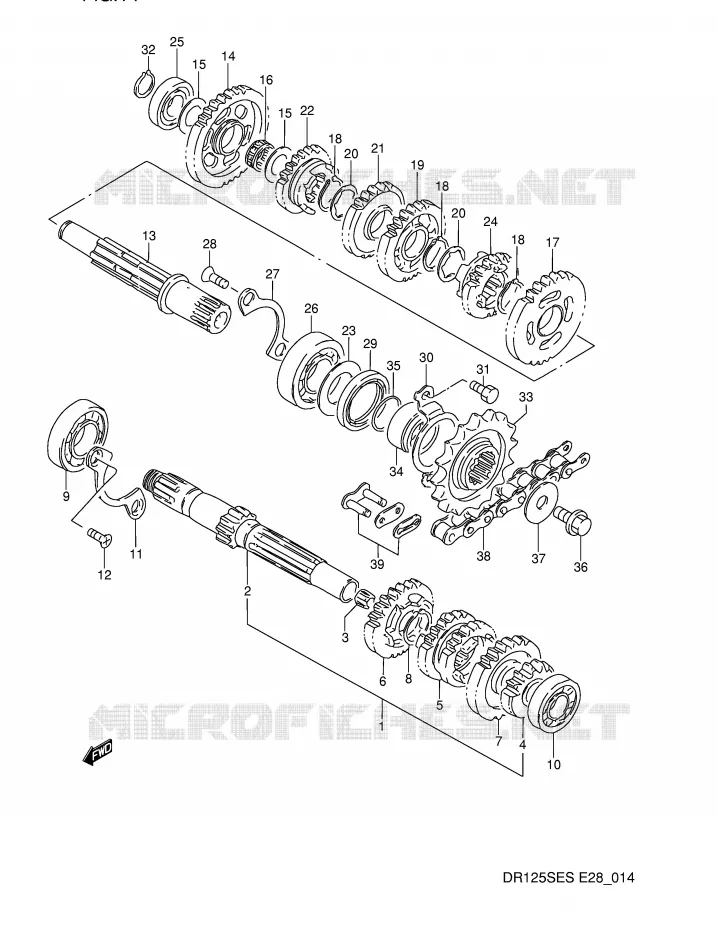TRANSMISSION Suzuki MOTO 125 DR 1995  DR125SES(E28)