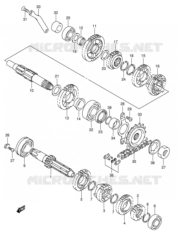 TRANSMISSION Suzuki MOTO 400 DR-Z 2001  DR-Z400SK1(E2)