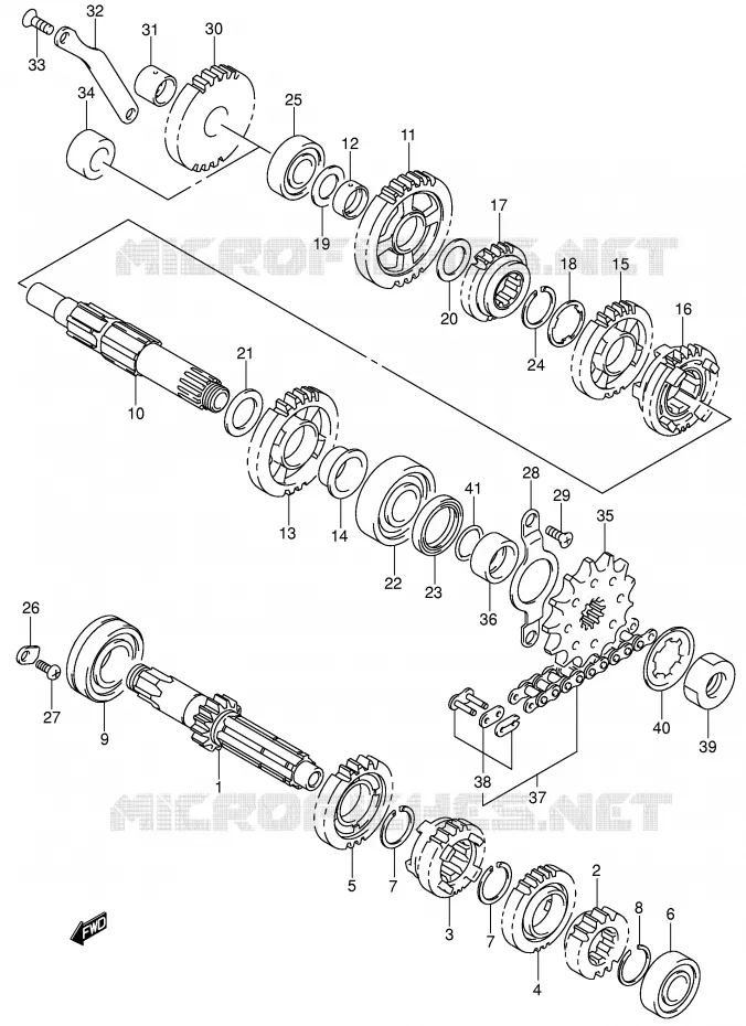 TRANSMISSION Suzuki MOTO 400 DR-Z 2004  DR-Z400K4(E1)