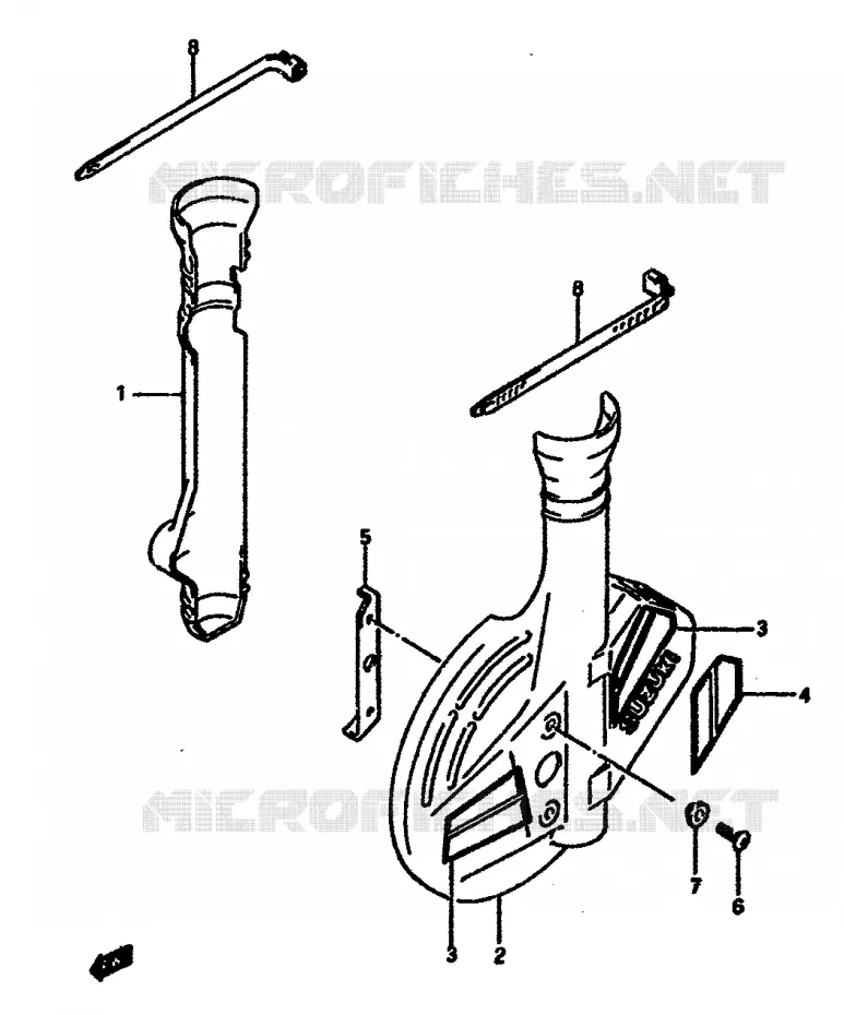 VOORVORK COVER (MODELE H/J/K) Suzuki MOTO 600 DR 1989  DR600SK(E2)