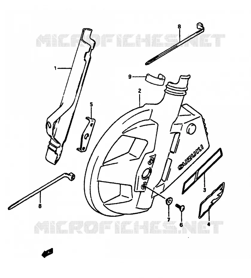 VOORVORK COVER Suzuki MOTO 650 DR 1990  DR650RSL(L/M)