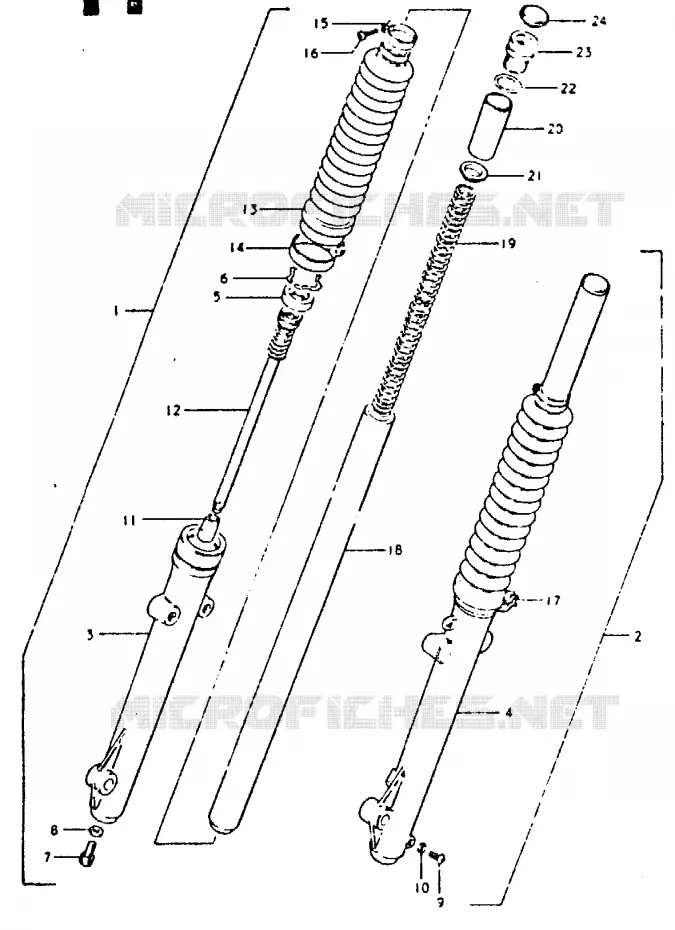 VOORVORK (DR400ST) Suzuki MOTO 400 DR 1981  DR400SX(T/X)