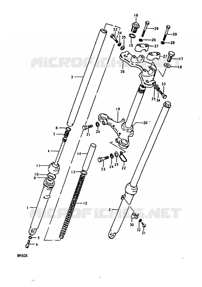 VOORVORK (RM50N, RM50T, RM50X) Suzuki MOTO 50 RM 1979  RM50N(C/N/T/X)