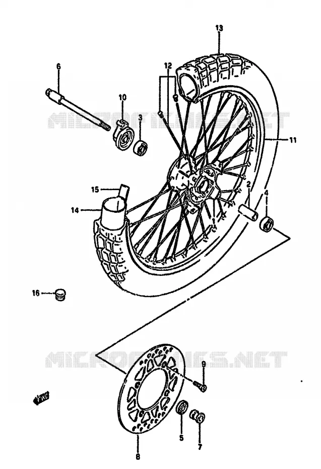 VOORWIEL Suzuki MOTO 350 DR 1991  DR350SM(L/M/N/P/R)
